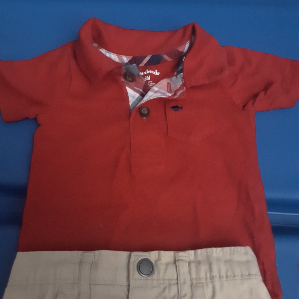 Red polo outfit